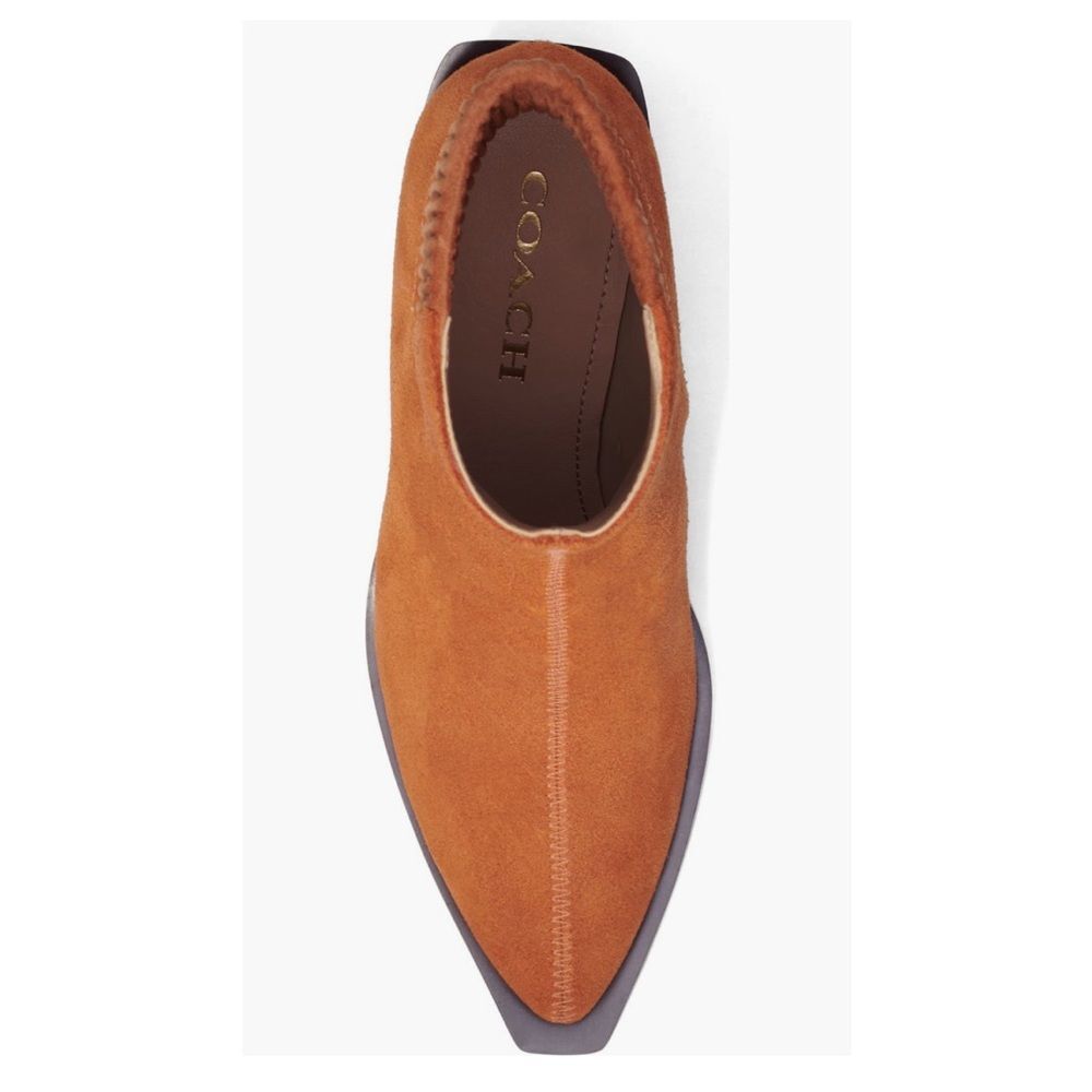 COACH Prestyn Ankle Booties Burnished Amber, Leather Suede, New, Size 9 - Picture 5 of 16